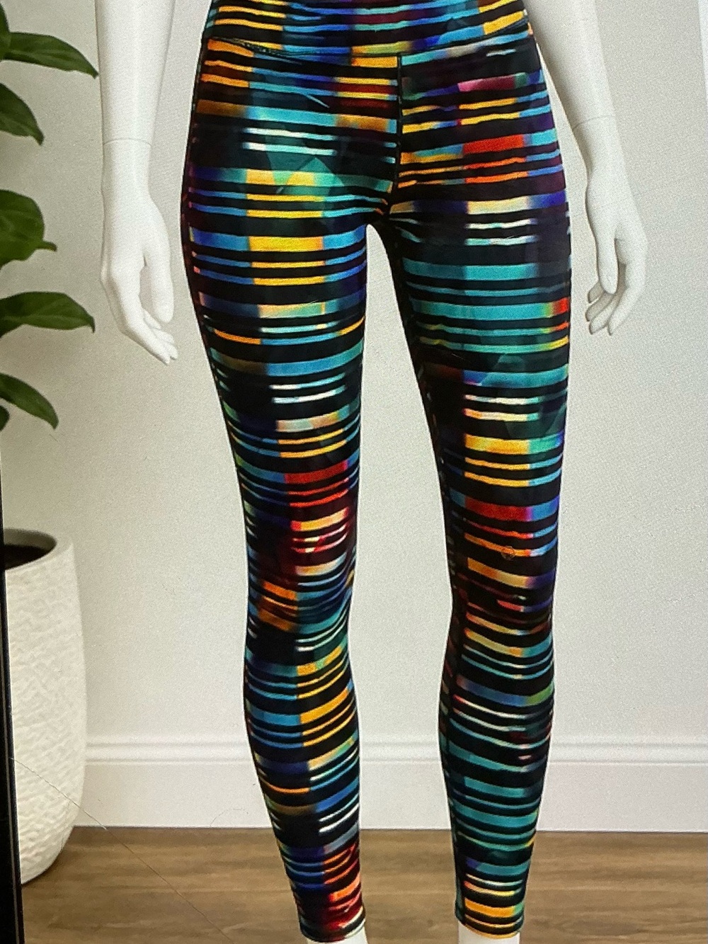 Athleta Multicolor Striped High-Rise Leggings
